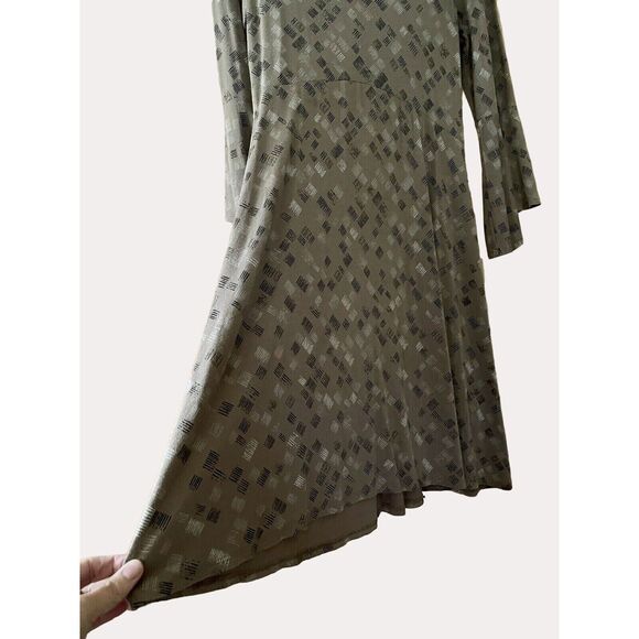 Apt 9 Geometric Print Bell Sleeve Rayon Knit Dress Light Brown S - Picture 3 of 5